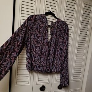 Paisley wrap blouse